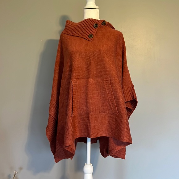 Simply Noelle Sweater/Poncho with Cowl Neck, Size S/M - Picture 1 of 5